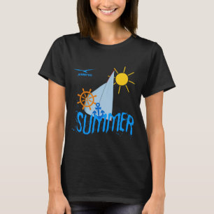 Summer Sea Sail black customizable T-Shirt