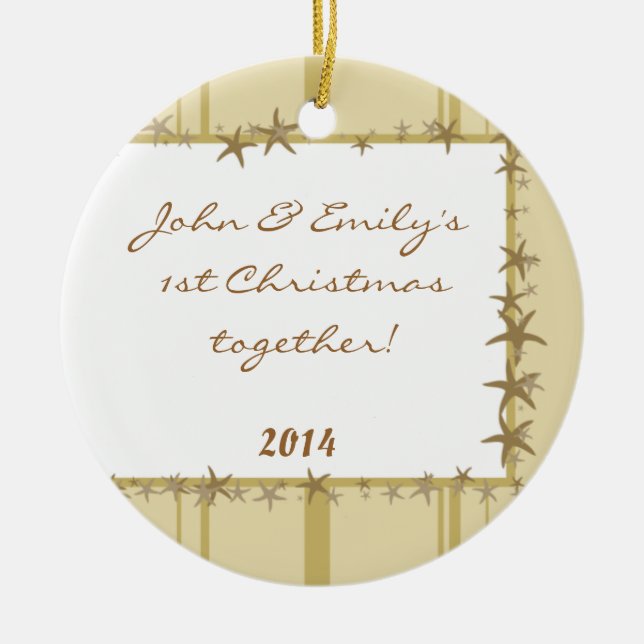 Summer Sea Shells Beach Personalized Name Ornament (Front)