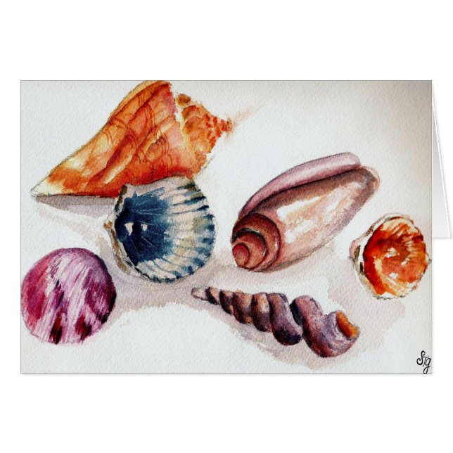 Summer Sea Shells Card (Front Horizontal)