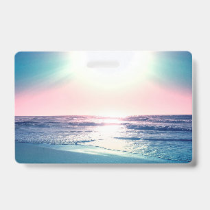 Summer Sea Sunset Tropical Beach Photo Badge