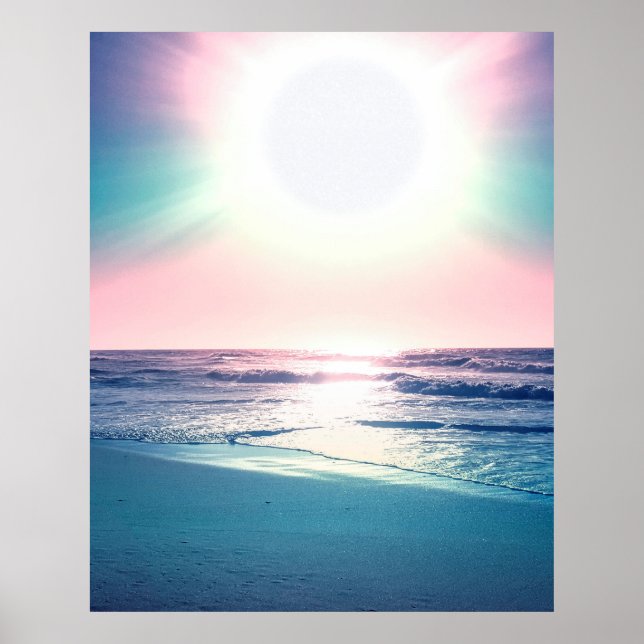 Summer Sea Sunset Tropical Beach Photo Poster (Front)