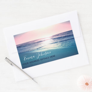 Summer Sea Sunset Tropical Beach Photo Sticker