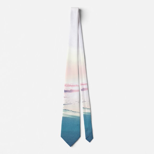 Summer Sea Sunset Tropical Beach Photo Tie (Front)
