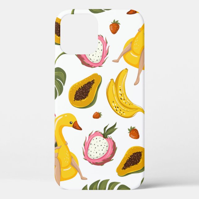 Summer seamless pattern background with exotic fru Case-Mate iPhone case (Back)