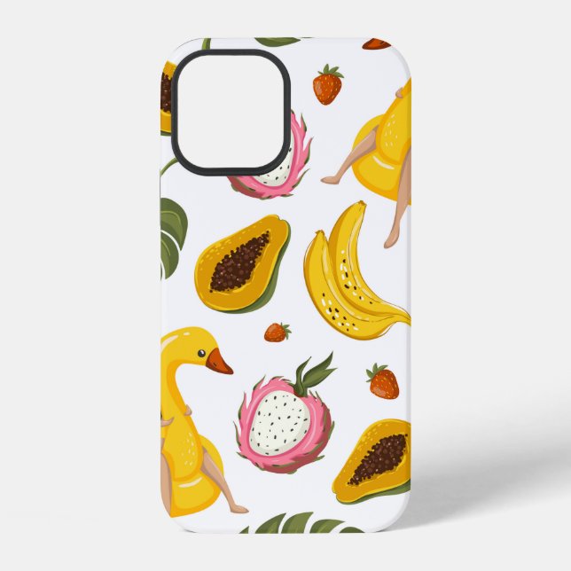 Summer seamless pattern background with exotic fru iPhone case (Back)