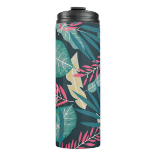 Summer seamless pattern with colourful tropical le thermal tumbler