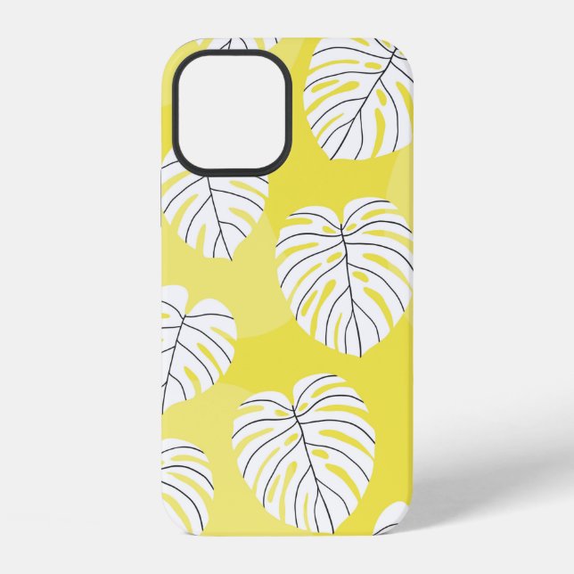 Summer seamless pattern with white stylized monste iPhone case (Back)