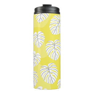 Summer seamless pattern with white stylized monste thermal tumbler