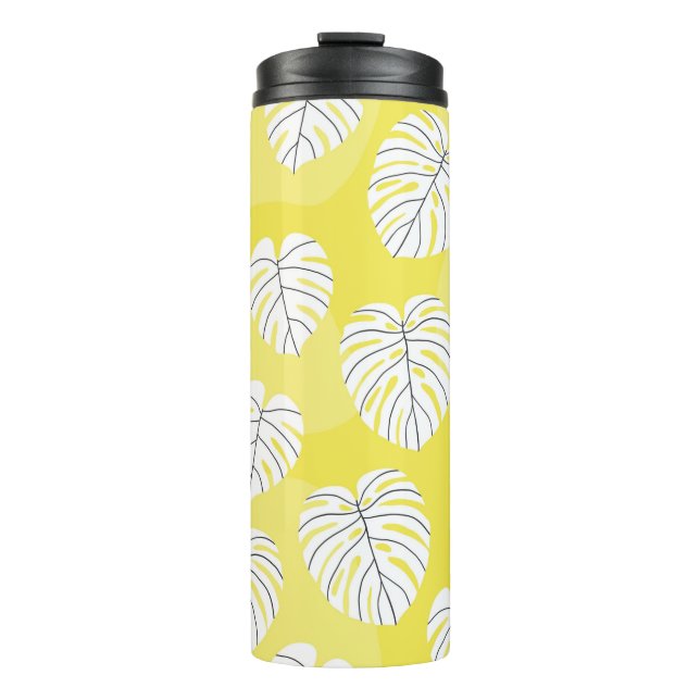 Summer seamless pattern with white stylized monste thermal tumbler (Front)