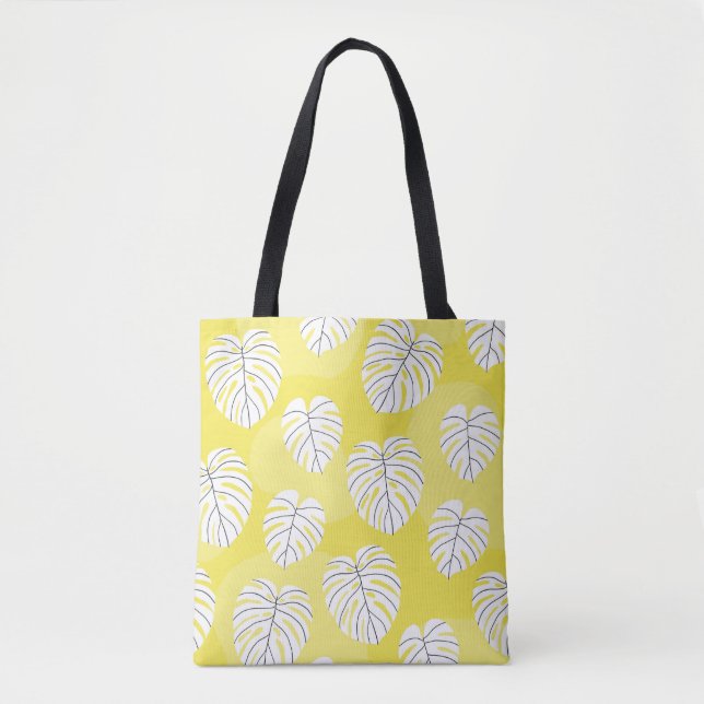 Summer seamless pattern with white stylized monste tote bag (Front)