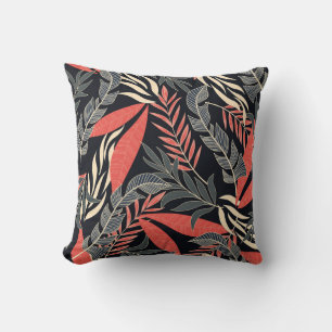 Summer seamless tropical pattern with bright yello throw pillow