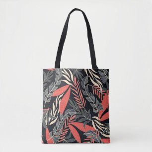 Summer seamless tropical pattern with bright yello tote bag