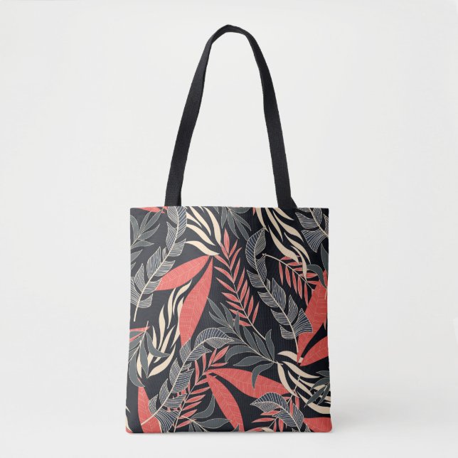Summer seamless tropical pattern with bright yello tote bag (Front)