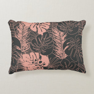 Summer seamless tropical pattern with monstera pal accent pillow