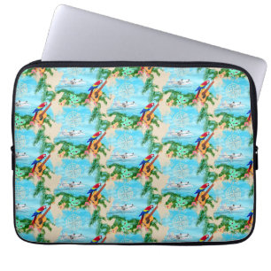 Summer Seaplane Tropical Beach Coastal Laptop Sleeve