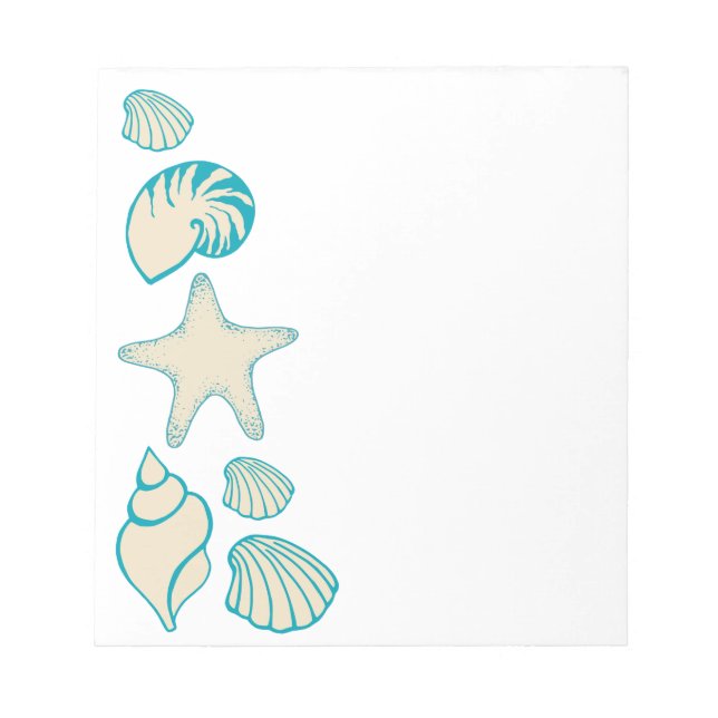 Summer Seashell Beach Notepad Gift (Front)