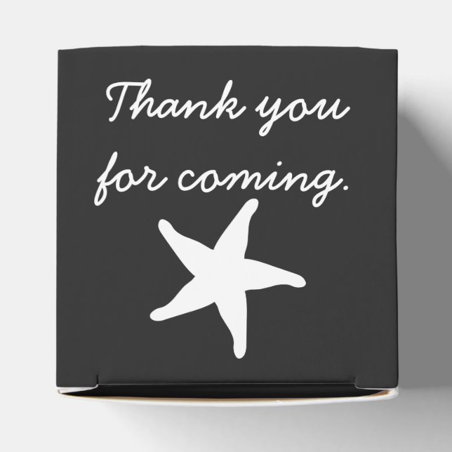 Summer Seashells in Black Favour Box (Top)