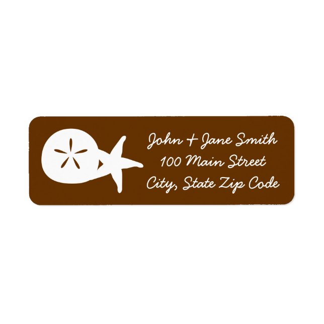 Summer Seashells in Chocolate Return Address Label (Front)