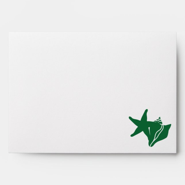 Summer Seashells in Green Envelopes (Front)