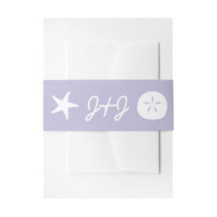 Summer Seashells in Lavender Invitation Belly Band