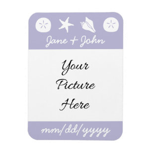 Summer Seashells in Lavender Save-the-Date Magnet