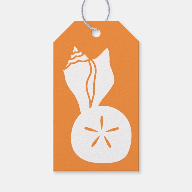 Summer Seashells in Orange Gift Tag (Front)