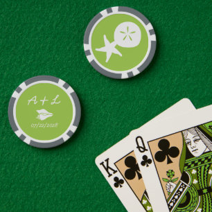 Summer Seashells in Peridot Poker Chips