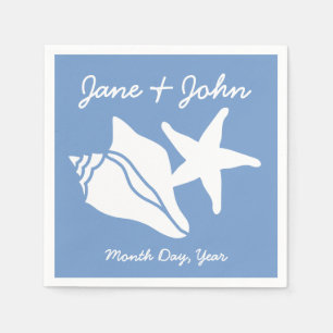 Summer Seashells in Periwinkle Napkins