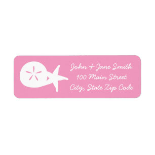 Summer Seashells in Petal Pink Address Label