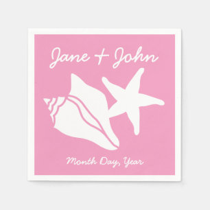 Summer Seashells in Petal Pink Napkins