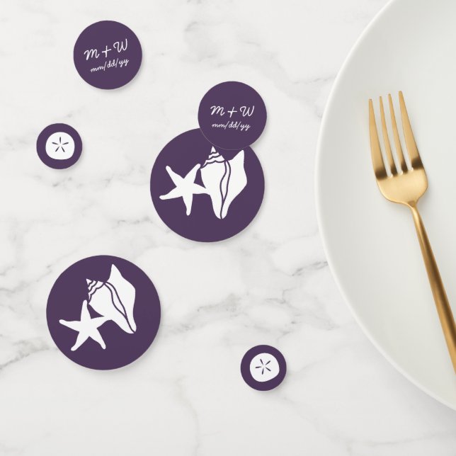 Summer Seashells in Purple Table Confetti (Group)