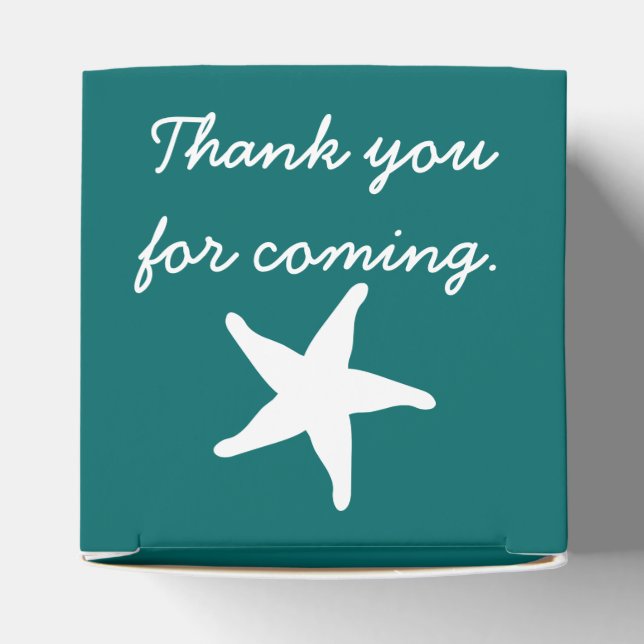 Summer Seashells in Teal Favour Box (Top)