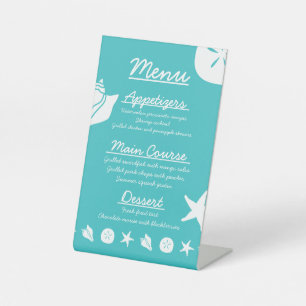 Summer Seashells in Turquoise Pedestal Sign