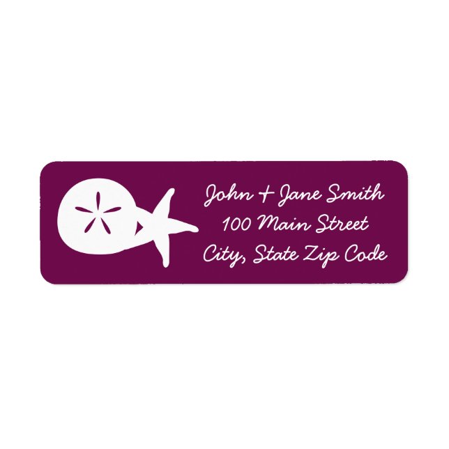 Summer Seashells in Wine Return Address Label (Front)