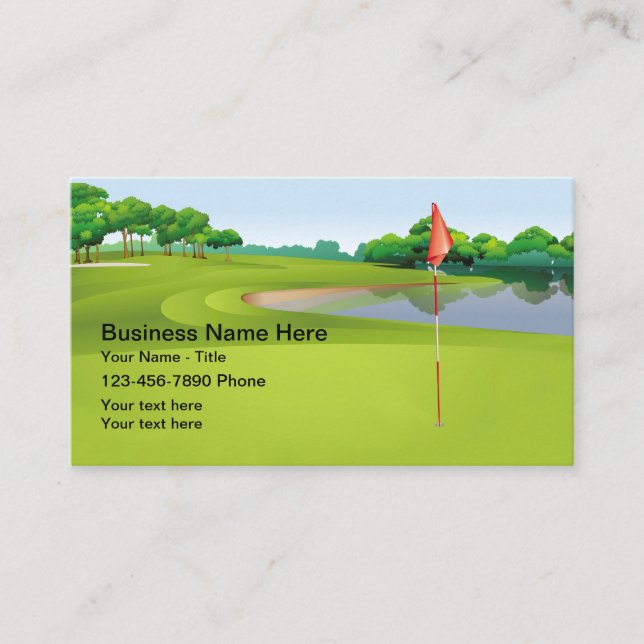 Summer Season Golf Theme Business Card (Front)