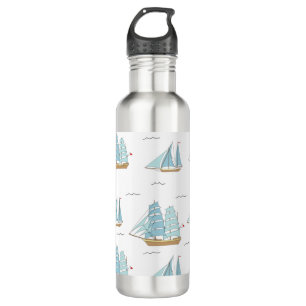 Summer Seatime Cute yachts with sail 710 Ml Water Bottle