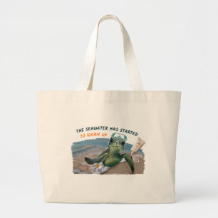 Summer seaturtle large tote bag