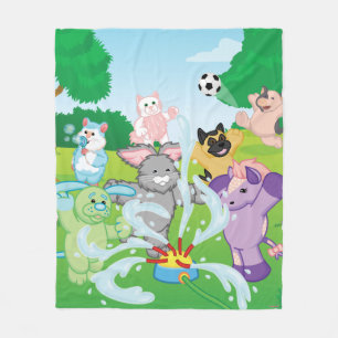 Summer Sensation Sprinkler Fleece Blanket