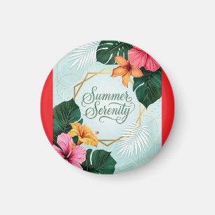  Summer Serenity Tropical Hibiscus Floral  Magnet