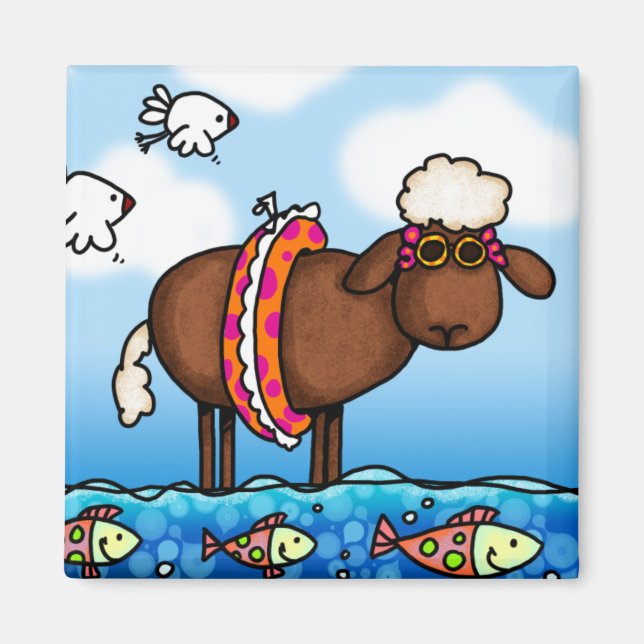 summer sheep magnet (Front)
