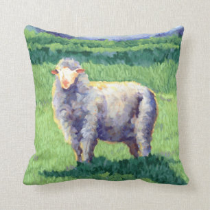Summer Sheep Throw Pillow