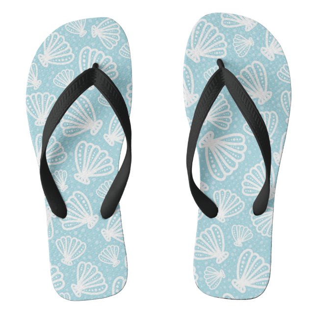 Summer Shell Pattern Flip Flops (Footbed)