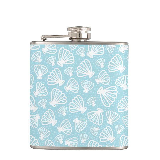 Summer Shell Pattern Hip Flask (Front)