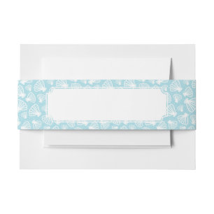 Summer Shell Pattern Invitation Belly Band