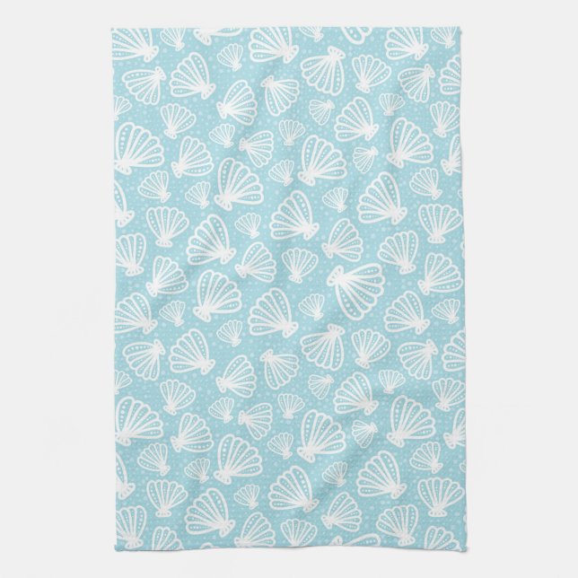 Summer Shell Pattern Kitchen Towel (Vertical)
