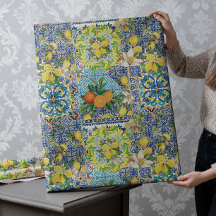 Summer Sicilian Citrus Ceramic Tile Pattern Wrapping Paper