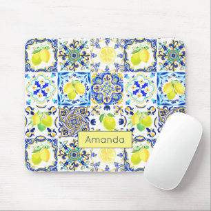 Summer Sicilian citrus Mediterranean majolica Mouse Pad