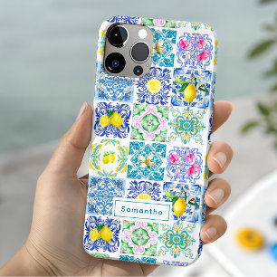 Summer Sicilian colourful azulejo Amalfi Mediterra iPhone 15 Case