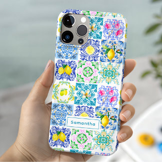 Summer Sicilian colourful azulejo Amalfi Mediterra iPhone 15 Case
