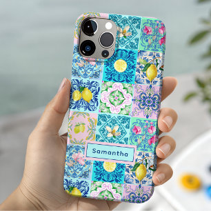 Summer Sicilian Turquoise Azulejo Amalfi iPhone 15 Case
